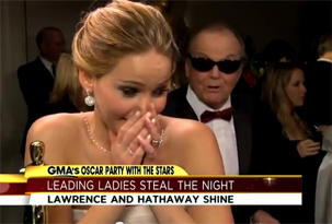 Jack Nicholson intentó levantarse a Jennifer Lawrence: el video