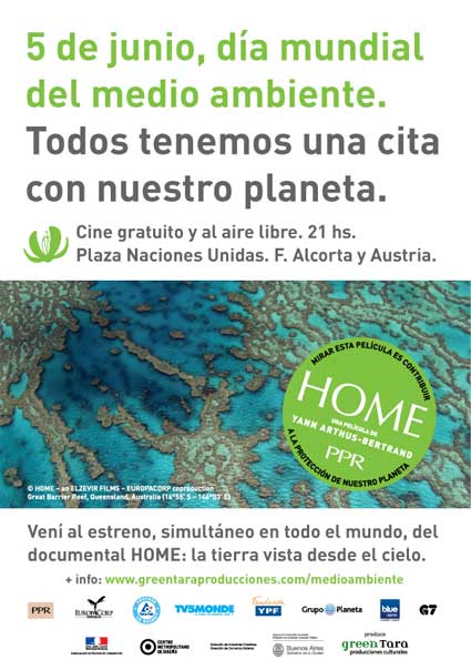 el 05 de Junio todos tenemos una cita con nuestro Planeta: HOME, la tierra vista desde el cielo.