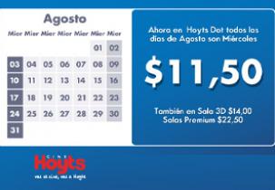 El Hoyts DOT pasa a costar precio de miércoles todos los días