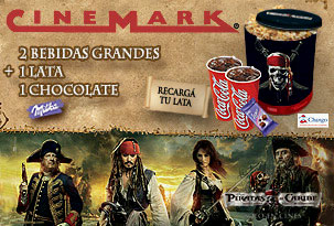 Ganá combos y entradas de Piratas del Caribe en Cinemark