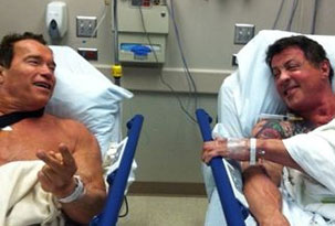 Stallone y Schwarzenegger en el hospital