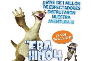 La era de hielo 4 fue la más rápida en superar el millón