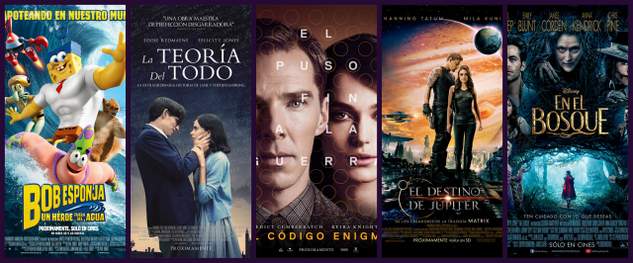 Cinco estrenos con buen copiado